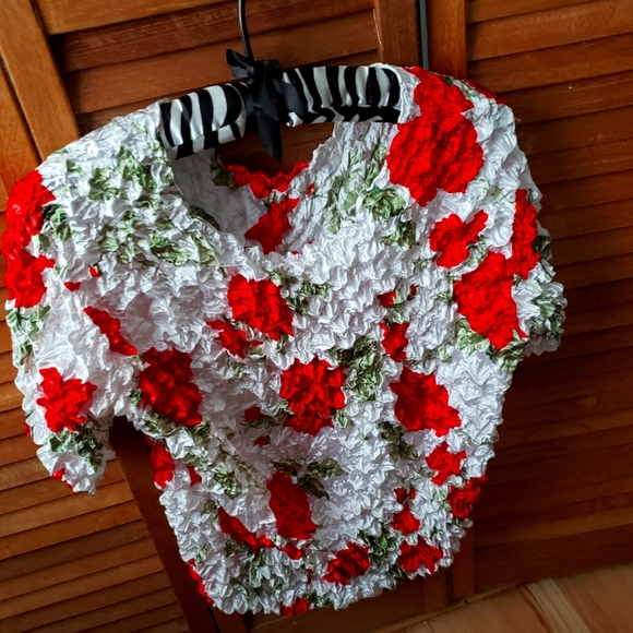 Expanding Blouse short sleeve 85% polyester 15% spandex - Picture 1 of 3